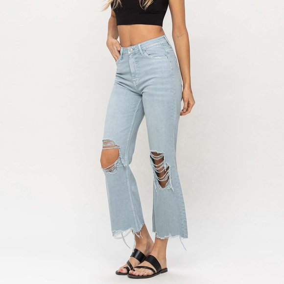 *NEW* Vervet by Flying Monkey 90's Vintage High-Rise Crop Flare Jeans - Picture 6 of 10